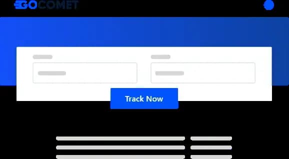 Gocomet's container Tracking dashboard